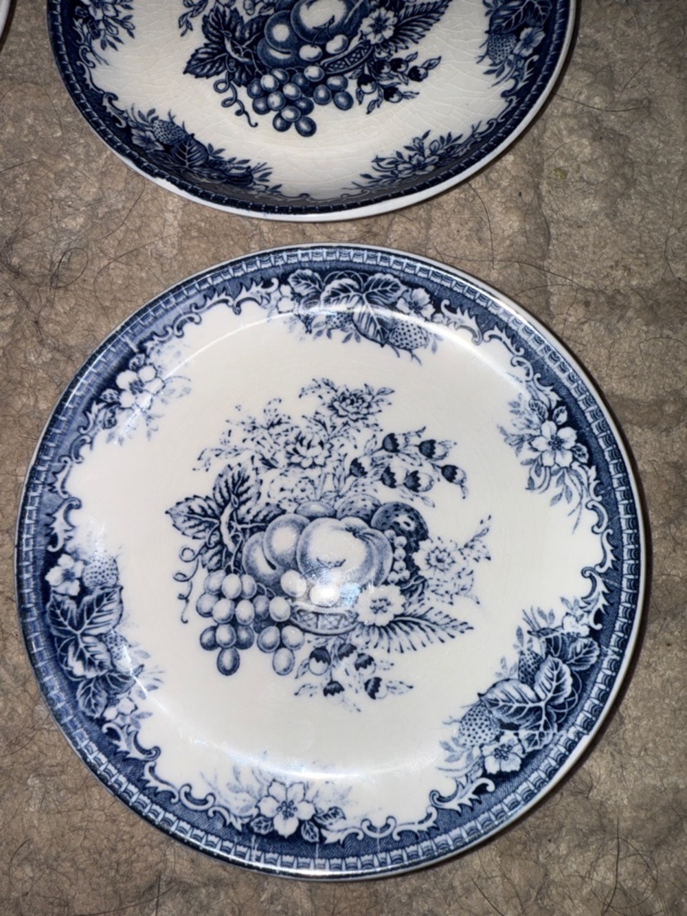 “ Blue Vintage “ Pattern Floral Fruit Dessert Plates - Set of 4 - Japan - Picture 13 of 13